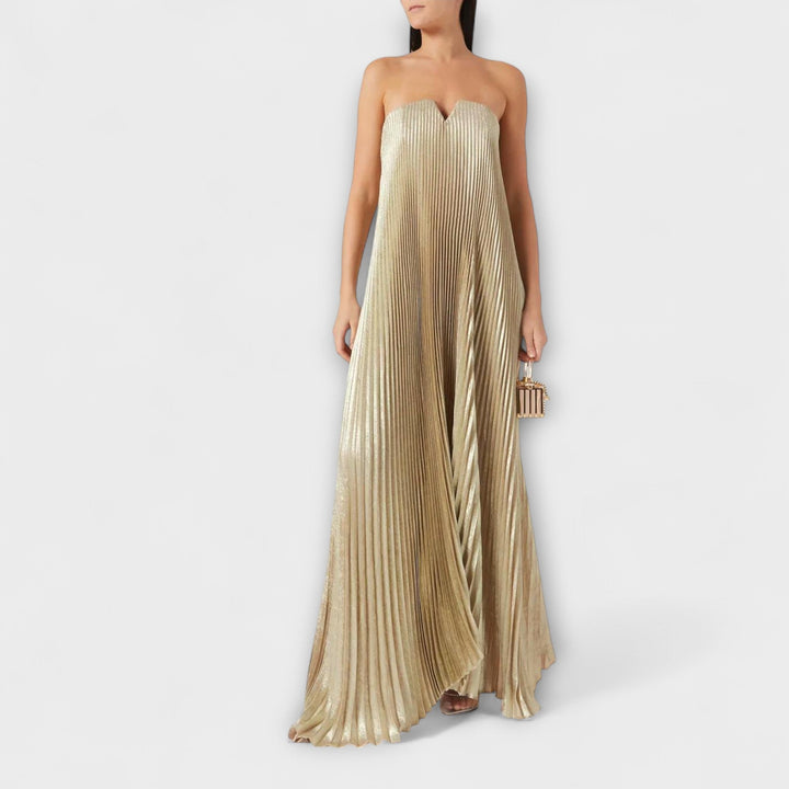 Michelle - Robe Maxi Coeur en fleur orange