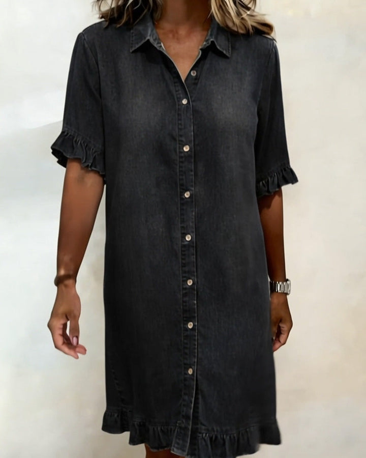 Julia - Robe en jean confortable avec des plis flatteurs