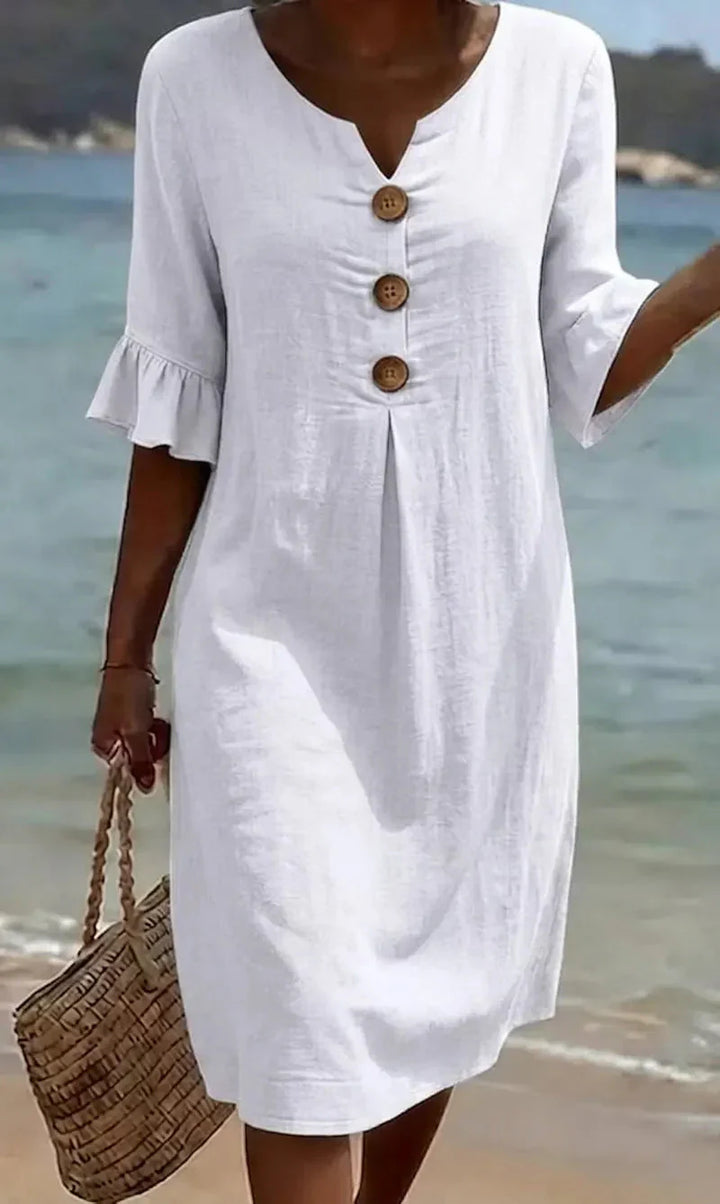 Belle | Robe décontractée pour femme, à imprimé floral ou unie