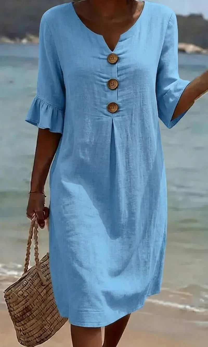 Belle | Robe décontractée pour femme, à imprimé floral ou unie