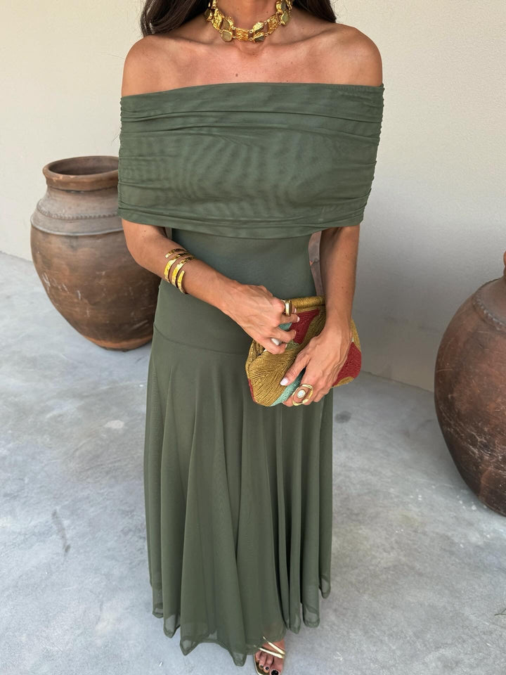 Théa| Robe fluide à épaules dénudées