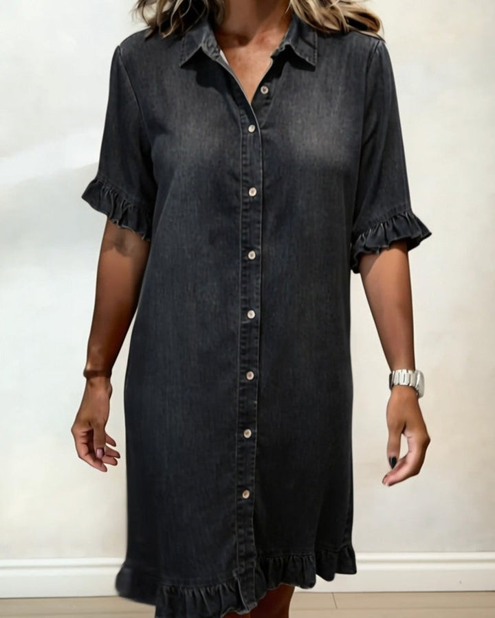 Julia - Robe en jean confortable avec des plis flatteurs