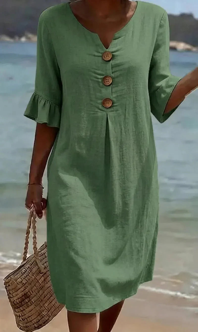 Belle | Robe décontractée pour femme, à imprimé floral ou unie