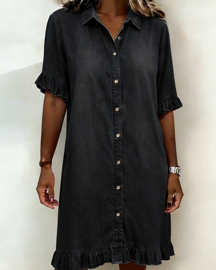 Julia - Robe en jean confortable avec des plis flatteurs