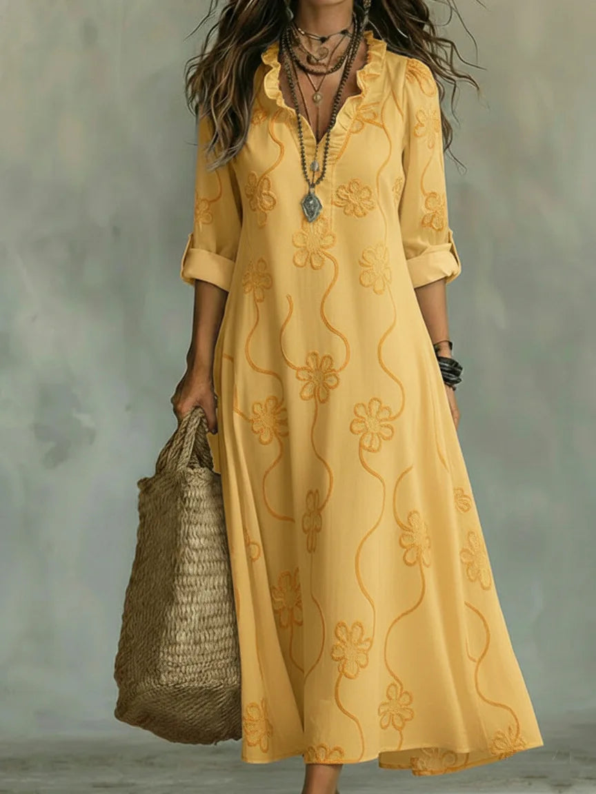 Mathilde | Robe Longue Fleurie d'Été