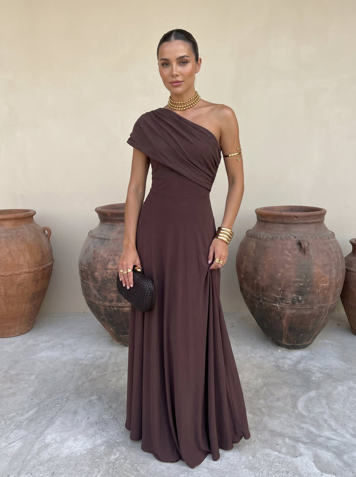 Théa| Robe fluide à épaules dénudées