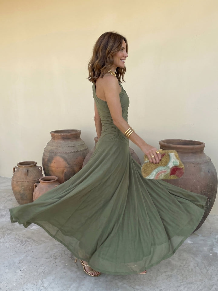 Théa| Robe fluide à épaules dénudées